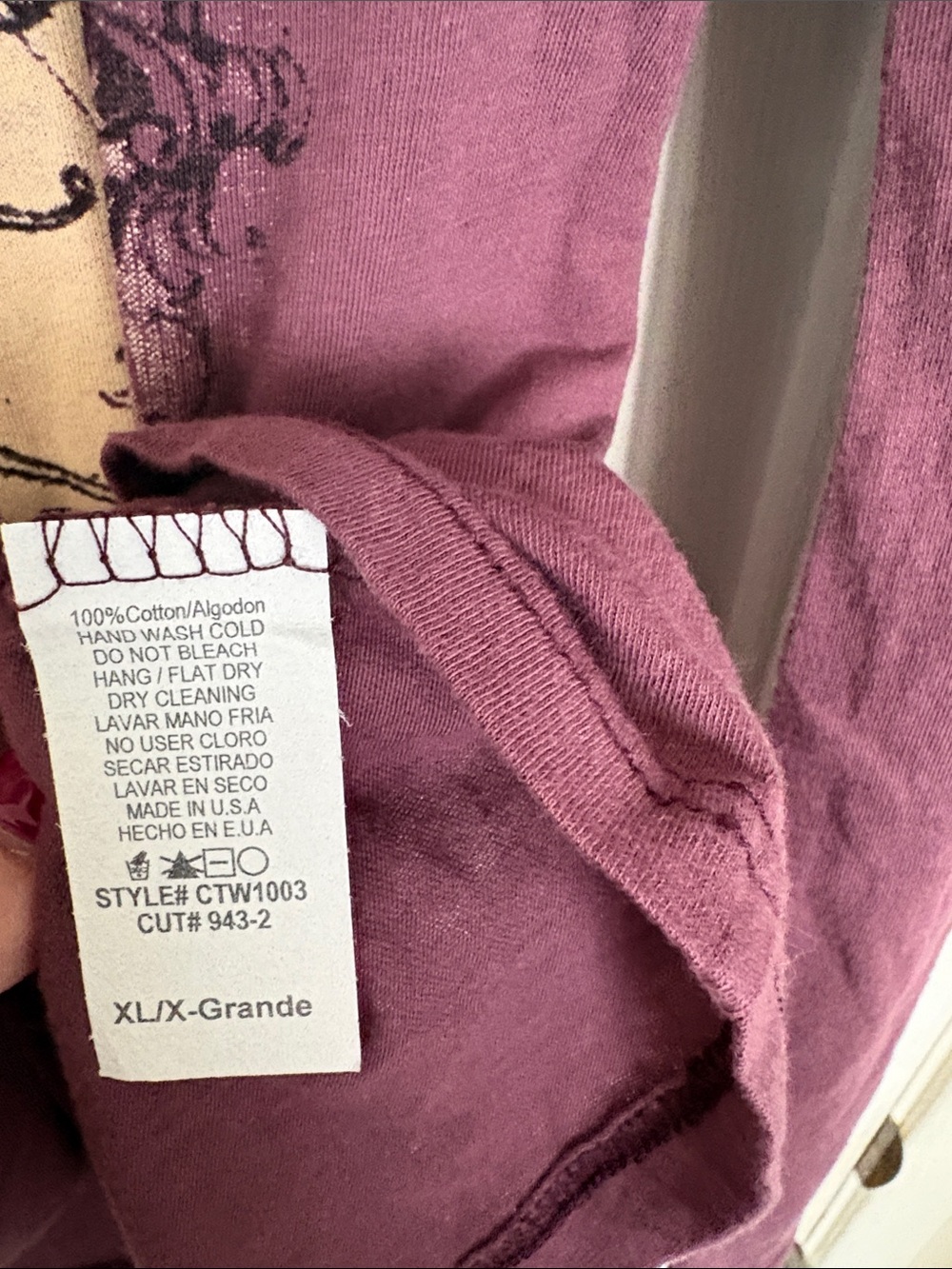 Women's Long Sleeve Graphic Tee in Mauve - Picture 5 of 5